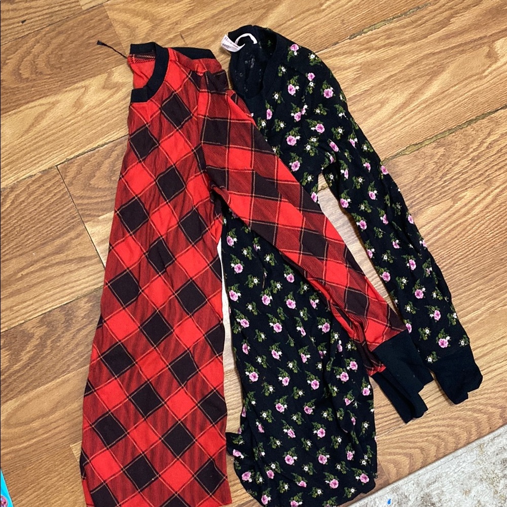 Victoria's Secret Red Plaid and Floral Pajama Set